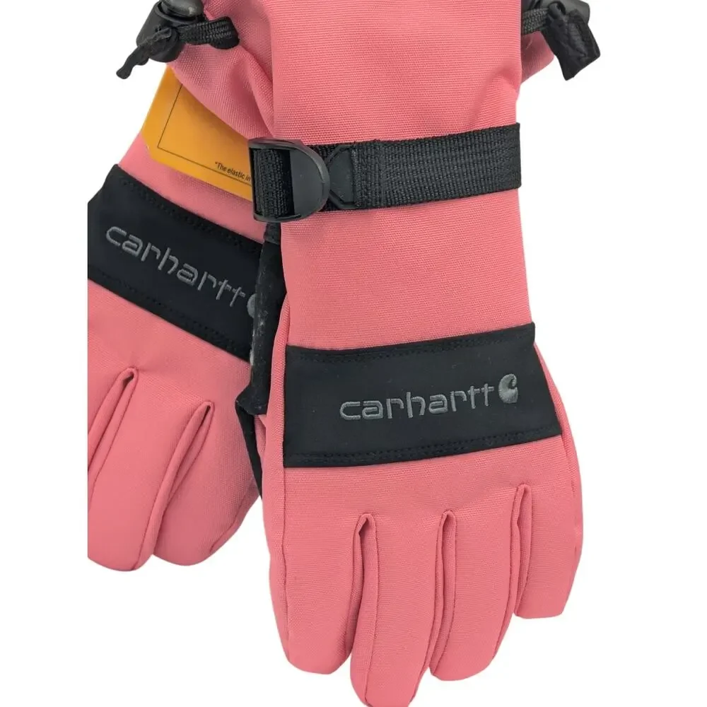 Carhartt Youth Girls Size Medium Waterproof Insulated Gloves Pink/Black New